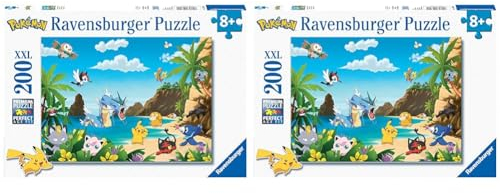 Ravensburger Kinderpuzzle - 12840 Schnapp sie dir alle! - Pokémon-Puzzle für Kinder ab 8 Jahren, mit 200 Teilen im XXL-Format (Packung mit 2)