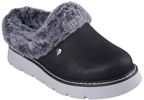 Skechers Keepsakes Lite Damen-Pantoffel, kuschelige Mischung, Textil schwarz, 40 EU