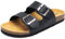ONCAI Damen Pantoletten Bequeme Hausschuhe mit Kork-Fußbett Suede Kork-Fußbett Sandalen Mit Verstellbarer Rieme Floral Schwarz 39 EU
