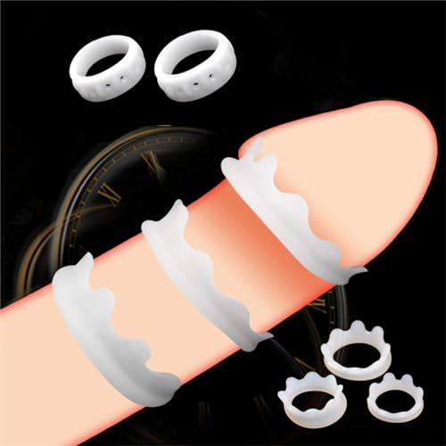Axcroo 5 Stück Donut Eichelring Set Dehnbar Penisring Klein Vorhaut Zurückhalte Glansring Haltering Eichel Ring Penis Ringe Intimschmuck Cockringe Bondage Sexspielzeug für Männer zur Potenzsteigerung
