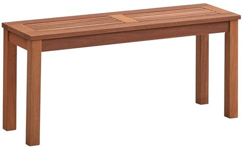 GIANTEX Panchina da Esterno per 2 Persone, Panchina da Patio con Seduta a Doghe, Telaio in Legno Massiccio Resistente alle Intemperie, Panchina da 2 Posti per Balcone, Piscina, Veranda e Giardino