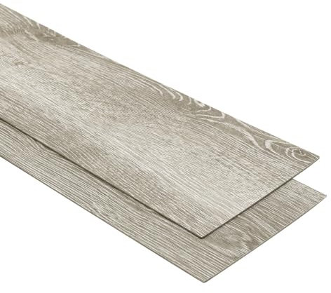 36pcs Adhesive Floor Tiles Self Adhesive Floor Planks with Wood Effect Lino Flooring 2.0 mm Thick for Bedroom Office Kitchen Floor Plank 91.5 cm x 15.2 cm(5.02㎡,Light Brown)