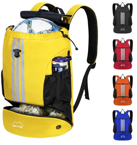 Wasserdicht Rucksack mit Kordelzug Sportrucksack mit Schuhfach Multifunktionaler Tagesrucksack mit Trocken-Nass Separat für Gym Yoga Schwimmen Strand Tanzen Basketball Volleyball Fußball Tasche