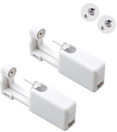 2pc,Ohrloch Stecher Set, OhrlöCher Selber Stechen Set,Ohrringe Selber Stechen, FüR Einweg Piercing Kit, Ear Gun Kit Mit Sicherheits Adapter, Ohrlochpistole FüR Professionelle Und Hygienische Anwendung