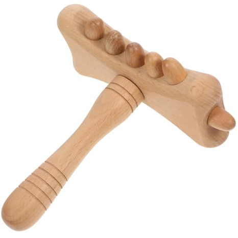 HAPINARY Massage Holzrolle Mit Holzstäben Für Triggerpunkt Therapie Rücken Und Nackenmassage Manueller Muskelkater Linderung Durchblutungsfördernd