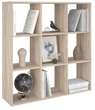 AT4 Regal Cubic Raumteiler - Eiche: Langlebiges Melaminholz, viel Stauraum, einfache Montage - modernes Design