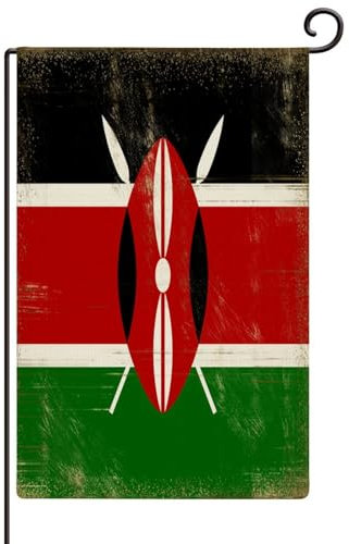 Bandera de jardín de Kenia de 12 x 18 pulgadas, resistente a la intemperie, bandera de regalo retro para viajeros, banderas de patio para exteriores, serie Heroes, bandera de bienvenida para