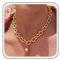 Inilbran Punk Chunky Link Choker Necklace - Gothic Thick Cuban Chain, Large Ball Chain Jewelry for Women (Gold)
