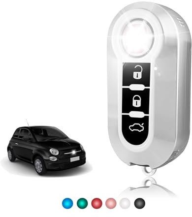 TOOMUME Cover Chiave TPU Lucido, Custodia Chiave Copri Chiave Adatto per Fiat 500 500L 500C Grande Punto Panda Brava Bravo Doblo Ducato Abarth Lancia Y Ypslon Delta Musa