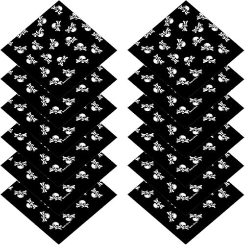 12 Stücke Piraten Kopftuch, Bandana Schwarz, Pirate Accessories, Piraten Tuch, Piratentuch, Piratentuch Kinder, Piratenkopftuch Kinder, Piratenkopftuch, Halloween Und Kinder Party Gefallen