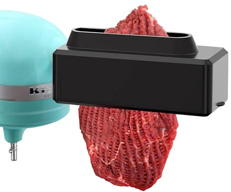 Wiselet Meat Tenderizer Attachment Compatible with KitchenAid and Cuisinart Stand Mixer, Tenderizing Steak, Pork, Lamp and Deer, Full Body Alloy Construction, Dishwasher Safe, Black