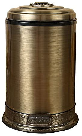 Retro Stainless Steel Trash Can for Home Decoration 6L Pedal Garbage Bin in Copper Color