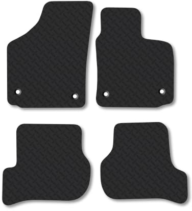 Seat Leon (2009-2012) 5mm Rubber Car Mats | Heavy Duty Rubber Tailored Fit Floor Mats Full Coverage Durable Waterproof Accessories Easy Clean Anti Slip Made in the UK