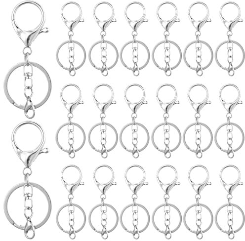 Yolev 20Pcs Lobster Claw Clasps Swivel Hooks Keychain Jewelry DIY Kit (Gold)