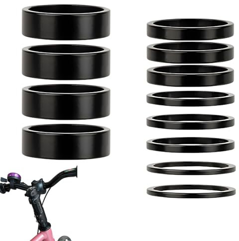 Lyivisk 12 Pezzi Distanziali Bici 1 1/8 Pollice in Alluminio, Alza Manubrio 2 3 5 10mm per Attacco Ahead, Spessori MTB Bici da Corsa City Bike Sterzo