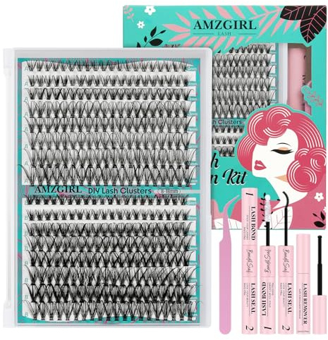Natura Kit Ciglia Extension Ciuffetti Ciglia Finte Kit 320 pezzi 30D40D D Curl Ciglia Finte Lash Clusters Lash Bond e Seal,Glue Remover Pinzette Lash Applicator Tool（D-mix8-18mm Kit）