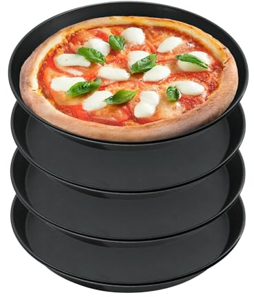 Zenker Back- und Pizzablech 4er Set – Hochwertige Backbleche für Pizza und Kuchen, rund, Ø30cm, hitzebeständig bis 230°C