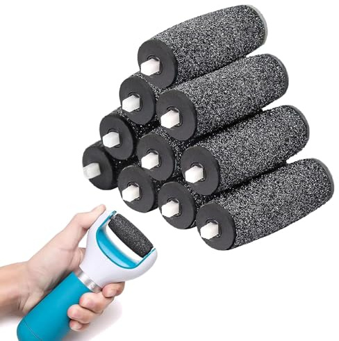 JOOTUEPO 10Pcs Replacement Rollers Compatible, Foot File, Extra Coarse Refill Rollers Foot File Refill Roller for Electric Foots Files, Pedicure Hard Skin Remover