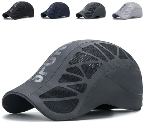 Breathable Sport Cap, Cap-Breathable Mesh Design, Mesh Cap for Men Lightweight, Quick Dry Hat, Adjustable Fit (US, Alpha, One Size, 1pc/Gray)