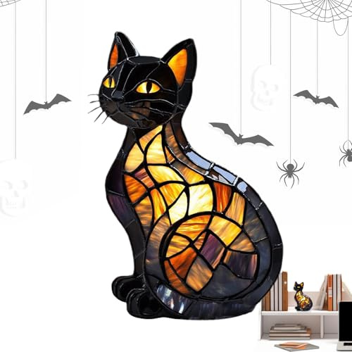 Generisch Tier Nachtlicht, Katzenstatue Aus Kunstharz LED Nachtlampe Für Kinder, Gruselige Halloween Tiermotive, Deko Figur Für Wohnzimmer Schlafzimmer Kinderzimmer Nachttischlampe