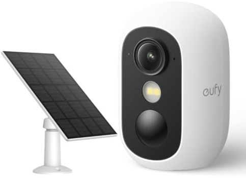 eufy eufyCam C35 mit solarpanel, Kabellose Überwachungskamera Außen & Innen, Magnetische Halterung, Farbnachtsicht, Lokaler Speicher, IP67 Wetterfest, Solarpanel-Kompatibel, Ohne ABO, Weiß