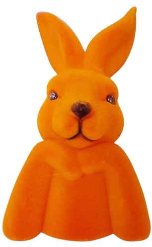 Macosa AM727 Hasenbüste Orange modern 29 cm bunt modern Osterhase Osterdeko Osterhase Dekoration Ostern Dekofigur Büste Hasenfigur (Orange)