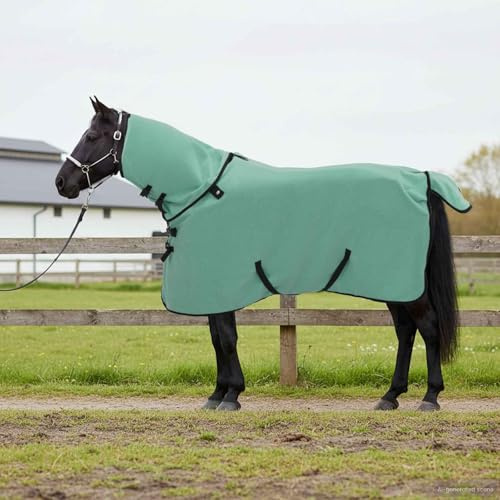 GeenYuu Couverture Équine Vert en Polyester 105 cm légère et Durable avec Sangle Ajustable pour Cheval Poney extérieur Hiver Protection Chaleur et humidité Garrot poitrail