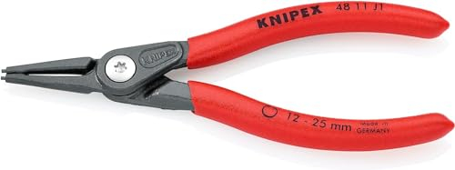 Knipex Precision Circlip Pliers for internal circlips in bore holes grey atramentized, with non-slip plastic coating 140 mm 48 11 J1