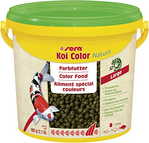 sera Koi Color Large 3,8 L (980g) | natürliches Farbfutter ohne Zusatzstoffe | 10% Spirulina & reich an Omega-Fettsäuren | optimal für farbenprächtige Koi ab 25 cm | leicht verdauliches Granulat