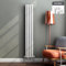iBathUK Strata Tall Vertical Radiator, Double Oval Panel Radiators, 1600x240mm Slim Radiator, Wall Mounted for Bathroom,Kitchen,Living Room- White