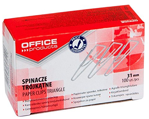 Spinacze biurowe 31mm trójkatne 100 sztuk