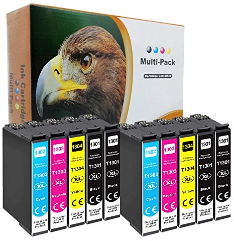 10er-Set D&C Druckerpatronen (kein Original) für Epson T1301-T1304