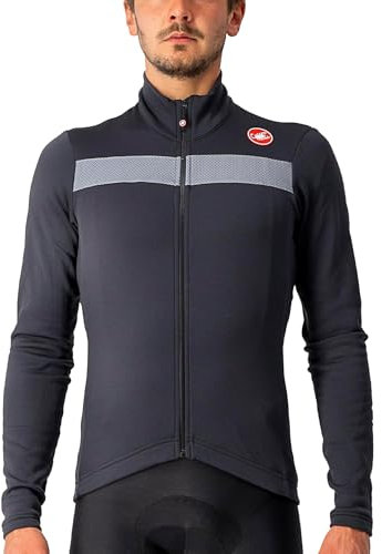 CASTELLI 4518511-085 PURO 3 JERSEY FZ Sweatshirt Men's LIGHT BLACK/SILVER REFLEX Size S