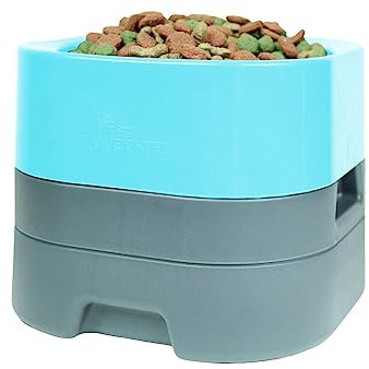 PET WEIGHTER Raised Dog Bowl - Weighted Dog Bowl or Cat Bowl, No Spill! - Elevated Dog Bowls for Large Dogs & Small - No More Spills, Sliding or Cleaning Up! (Large, Blue)