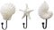 FADDR Sea Shell Wandhaken, 3 Stück Harz Muschel Kleiderhaken, Meer Strand Ozean unter dem Motto Handtuch Hut Kleiderbügel Wand dekorative Lagerung Haken zum Aufhängen von Kleidung/Schals/Schmuck