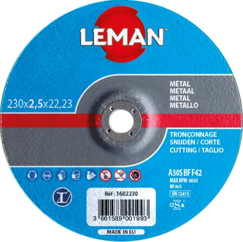 Leman - 10 disques à tronçonner métal à moyeu plat - D. 300 x Al. 25,4 x Ep. 3,8 mm - 1604305 - Leman