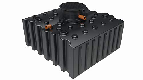 GreenLife Regenwasser-Flachtank 5.000 l mit Biovitor Wassertank mit Sieb Erdtank Wasserspeicher
