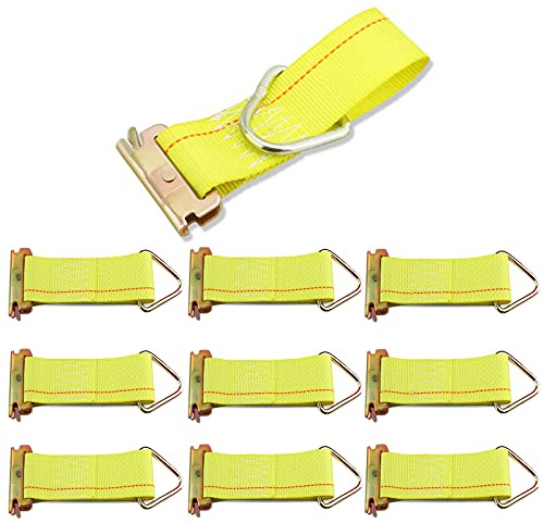 ANLU LOAD 5,1 x 15,2 cm E Track Rope Tie Offs, X-Schiene, Befestigung von Ladung auf Lieferwagen, LKWs, Anhängern, Schiffen, Gelb, 10 Stück