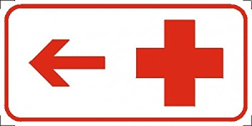 Schild: Verbandskasten linksweisend - 400x200mm einseitiger Druck | Aluverbundschild nachleuchtend