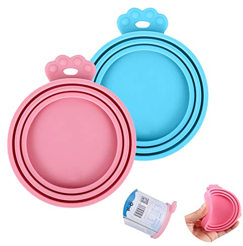 Tierfutter Dosendeckel, Dosendeckel für Hundefutter,Universal Silikon für Haustiere, Silikon für Tierfutterdosen, 2 Stück