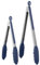315℃ Heat Resistant Kitchen Tongs: U-Taste Silicone Cooking Tong Set with Firm Sealed Non Stick Silicone Tips and Silicon Coated 18/8 Stainless Steel Handle for Serving (Set of 2, Midnight Blue)