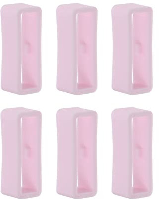 sourcing map 6pcs Montre Sangle Boucle Attache Anneaux 20mm Caoutchouc Montre Support Gardien Silicone pour Montre Bande, Clair Rose