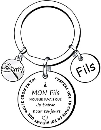 VZIUYTRE Cadeau Fils Fille Porte Clés Fils Fille Porte Clés Homme Femme Cadeau D'anniversaire Garçon Je T'aime