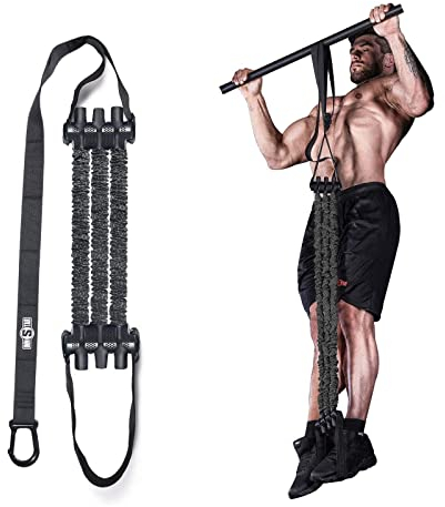 INNSTAR Klimmzugband, Verstellbar Resistance Bands Pull Up Klimmzughilfe, Innovative Klimmzug Bänder Krafttraining und Home Gym-Pull up Band (Schwarz 165lbs Adjustable Resistance)