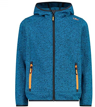 CMP - Kinder-Knit-Tech-Jacke mit fester Kapuze, Riff-Anthrazit, 140