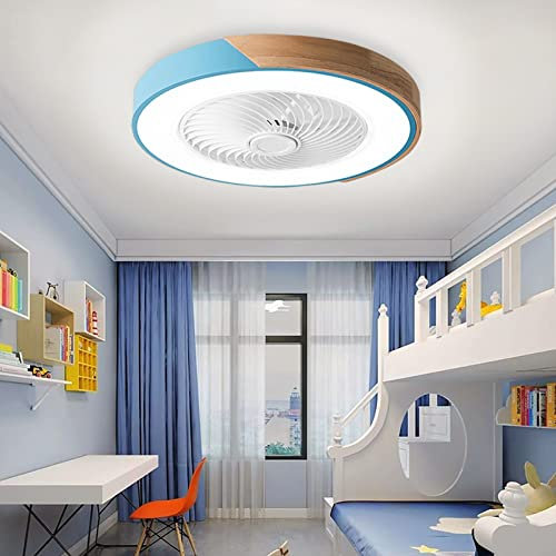 YFouCnd I Ventilatore da Soffitto con Luce E Telecomando Silenzioso LED Moderno Incasso Lampada Ventilatore Soffitto Regolabile 6 velocità Dimmerabile Lampadario con Ventola per Camera da Letto-Blue