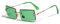 YUELUQU Retro Rahmenlose Sonnenbrille für Damen Herren Mode Retro Rechteck Brille Quadratische durchsichtige Sonnenbrille (A-Grün/grün)