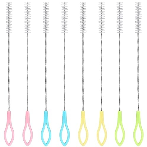 Simsky 8 Pcs Tube Brosse de Nettoyage, Brosse de Nettoyage de Paille, Nettoyeur de Tubes de Paille pour Nettoyer Les Tubes à Essai, Brosse à Tube de Lait Petite et étroite