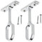 Oval Wardrobe Rail Centre Supports Brackets 19mm Wide Polished Chrome Finish Wardrobe Cupboard Clothes Hanging Oval Pipe Rail Supports Bracket Pack of 2 with Screws.