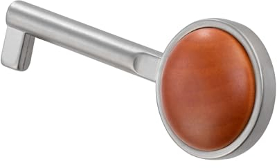 Gedotec Möbelschlüssel vernickelt | 1 Stück | Bartschlüssel mit Holzeinlage Buche | VERDI B | Deko modern | 18 mm | Ersatzschlüssel Metall | Schlüssel mit Euro-Sperre | Zusatzschlüssel Möbel-Schloss